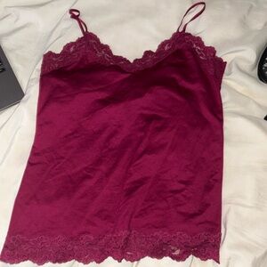 Red Cami Lace Top White House Black Market